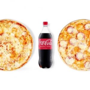 Divu picu komplekts – Margarita un Salami pica 30 cm ar Coca-Cola 0,5L